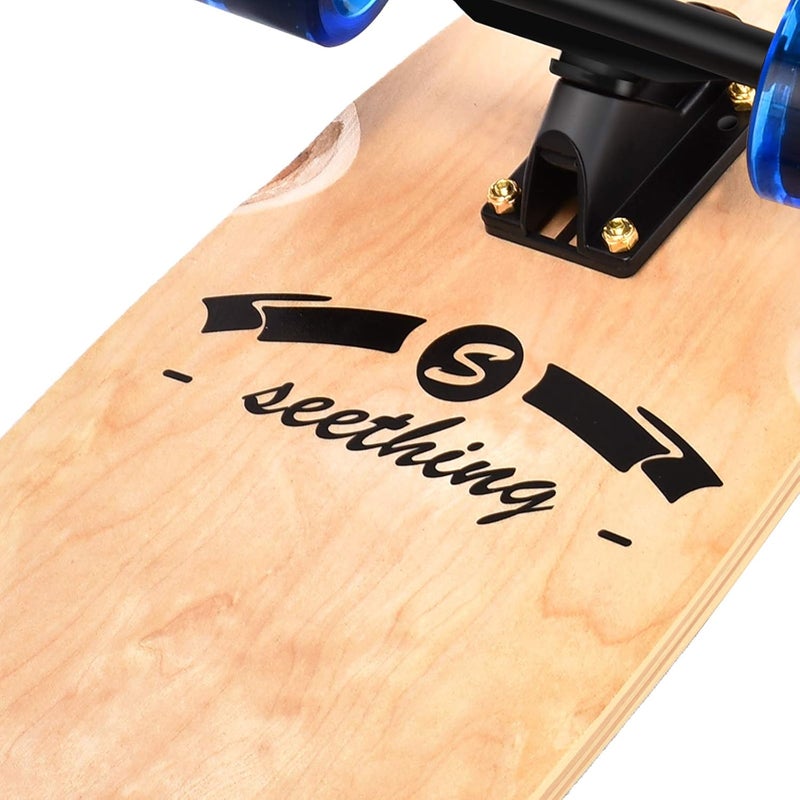 Seething 42 Inch Longboard Skateboard Complete Cruiser Pintail,The Original Artisan Maple Skateboard Cruiser Pintail for Cruising, Carving, Free-Style and Downhill - Image 3